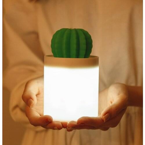 Glowing Potted Cactus Shape Large Capacity Portable Desktop Air Humidifier USB Mist Maker Aroma Essential Oil Diffuser