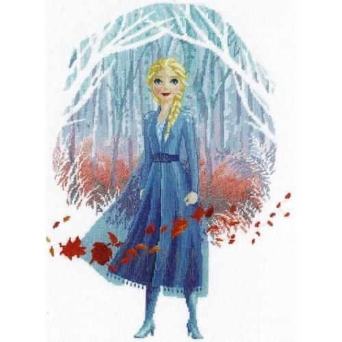 Top Customized Embroidery Frozen II Elsa Cross Stitch Funny for Sale with 100% Cotton Flosses & Free Shipping for Wall Decor