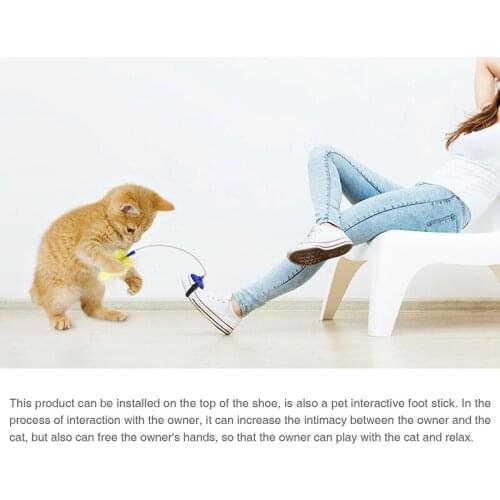 Funny Interactive Cat Toy Pet Stick Feather Wand Cat Toys Pet Toys for Kitten Cat Pet