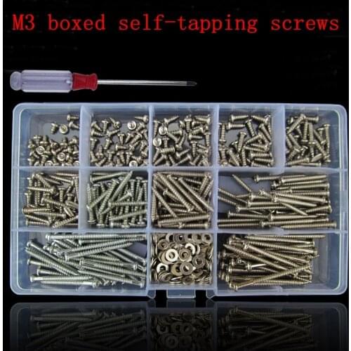 1pcs M3 flat head self tapping screw wood screw wall board nail cross round head self tapping screw combination set