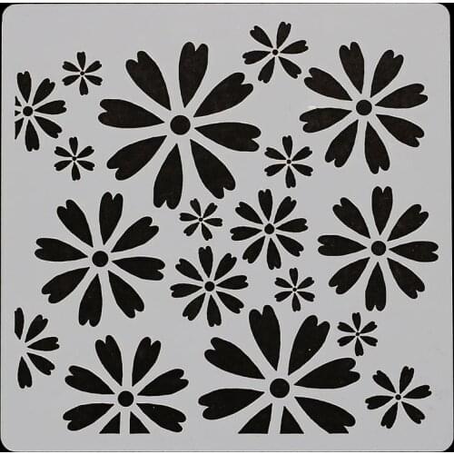 13*13 flower Layering Stencils for Diy scrapbook/photo album Decorative Embossing coloring,painting stencil,home decor