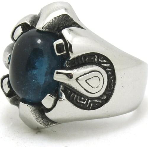 2015 Gothic Retro stainless Steel Ring With Stone Ring For Men And Women Recommended Free Shippping