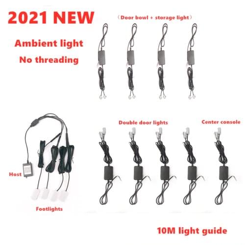 22 in 1 RGB LED Atmosphere Car Light Interior Decoration Fiber Strip Light By App Control Decorative Ambient Lamp Dashboard Lamp