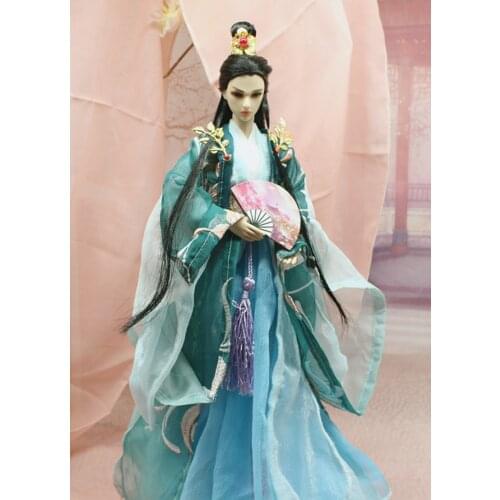 31cm 1/6 Scale Joints Body Male Barbi Ancient Costume Chinese Hanfu Doll Samurai Outfits OB27 full set Model Toy Gift A0825