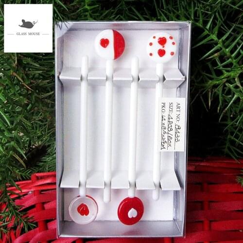 4PCS Vintage lollipop Ornament Gift Crafts Colorful Murano Style Glass Candy Decoration Christmas Sweets Festival Party for Kids