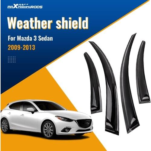 4pcs Weather Shield Window Visor Sun Protection for Mazda 3 BL Sedan 2009 2010 2011 2012 2013 Rain Deflectors Weathershields