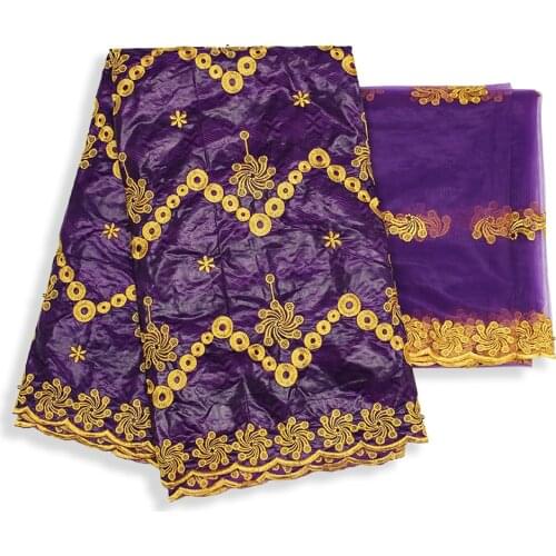 African Bazin Riche Fashion Ankara Fabric Tissu Perlage Broderie Textile Material For Crafts Black Gold Clothes 5+2 yards/lot