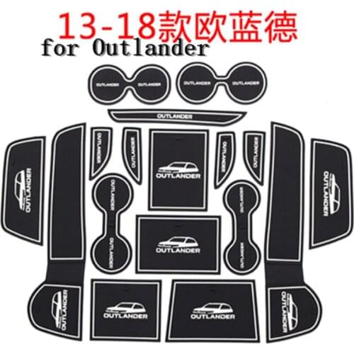 Car accessories Silica gel Gate slot pad Teacup pad Non-slip pad for Mitsubishi Outlander 2013 to 2018