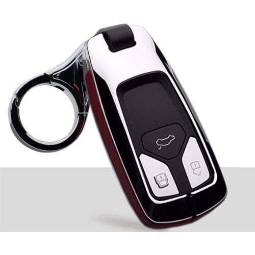 2020 Zinc Alloy Leather Car Key Cover Case Keychain Remote Smart Key For AUDI A4 B9 Q5 Q7 TT TTS 8S 2016 2017 Car Accessories