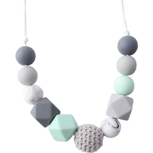 CHEWELRY 1PC Silicone Teething Necklace Baby Chewing Perle Silicone Crochet beads Food Grade Silicone BPA Free Baby Teether Toy