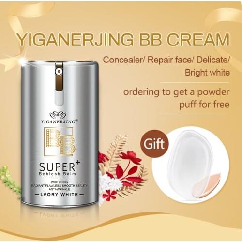 Gold Pink Barrel Balm BB Cream Primer Concealer Sunscreen SPF30 PA++Super Beblesh Makeup Perfect Cover + Gift Silicone puff