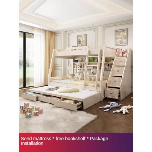 Childrens bed out of bed bunk bed high and low wooden bed multi-functional combination bed