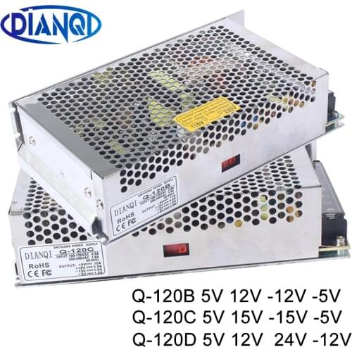 Q-120D 5V 12V 24V -12V Quad output Switching power supply Q-120B 5V 12V -12V -5V ac dc converter Q-120C 5V 15V -15V -5V CE ROHS