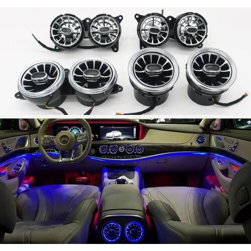 For Mercedes-Benz S-Class W222 Ambient Light LED Car Dashboard Console AC Condition Air Vent Outlet Turbine Ceiling Cover Lamp