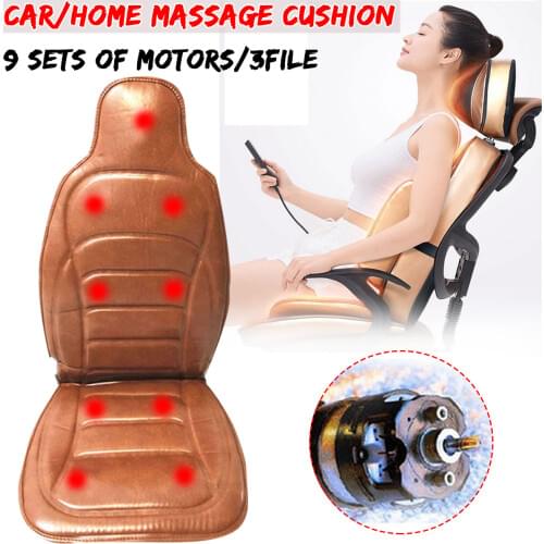 File Electric Body Heating Car Massage Cushion Vibration Seat Home Office Car Seat Chair Massager Lumbar Back Neck Pad Relax