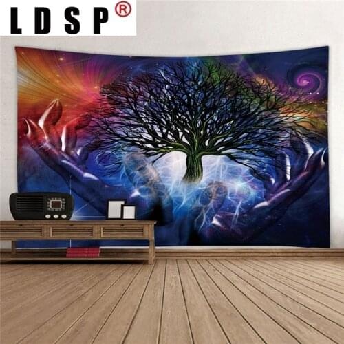 LDSP Tapestry Wall Hanging 5D Hand Tree Fabric Mural Background Cloth Wall Rugs Towel Beach Fabric Blanket Dorm Living Home Deco