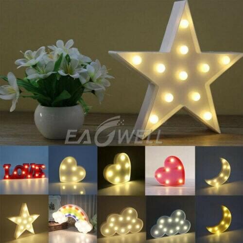 Hot Sale Night Light Wall Lamps Battery Powered For Kids Rooms Decor Plastic Table Party Decorative LED Night Light Lamp