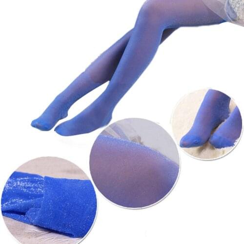 Hot Women Sexy Sparkly Solid Color Pantyhose Footed Tights Stretchy Long Stockings