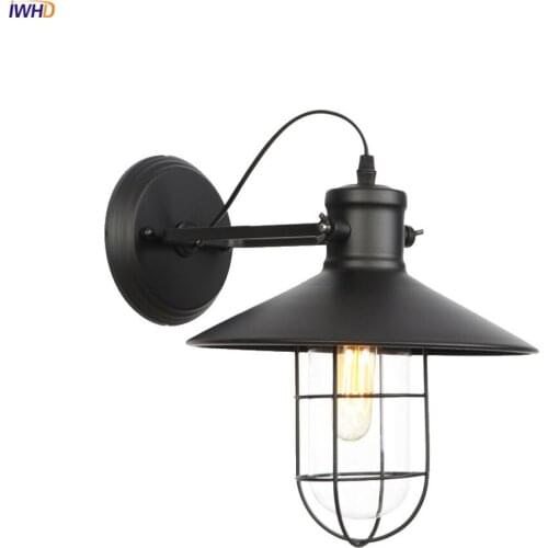 IWHD Loft Decor Vintage Wall Sconce Bar Porch Stair Mirror Light Industrial Retro Wall Lights For Home Lighting LED Edison