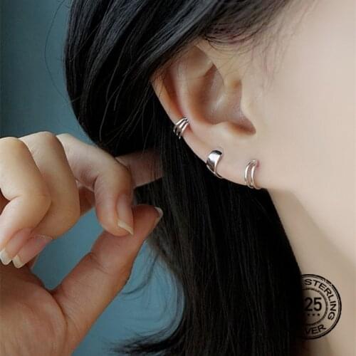 Clip Earrings 925 Sterling Silver For Women Simple High Quality Female Hot Sale Fashion Student Friendship Gift Jewelry INEFFA