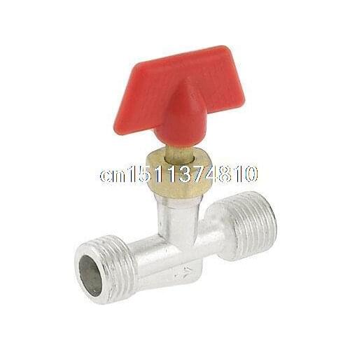 Metal Handle 1/4" PT Male Thread Brass Ball Valve Pumping Pipe Adapter