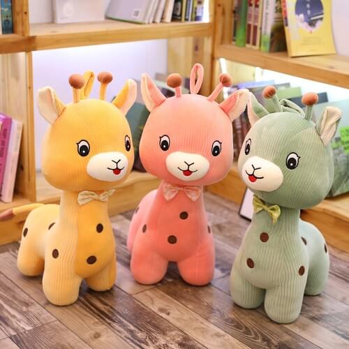 30/55/85CM Hot Sale Plush Toys Novelty Soft Giraffe Animal Deer Kids Children Birthday Bed Cute Colorful Cushion Happy Gifts