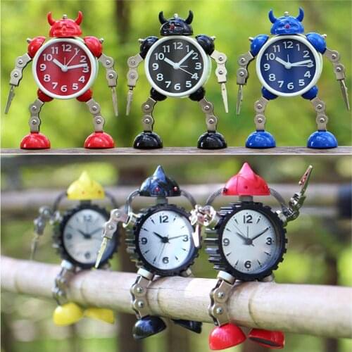 Digital alarm clock metal robot clock desktop alarm clock cartoon anime watch desktop clock alarm clock children Christmas gifts