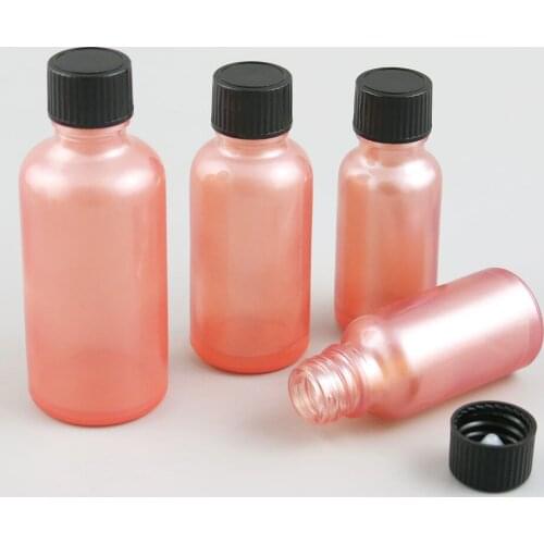 10 x 10ml 30ml 50ml 100ml Essential Oil Pink Glass Bottle With Cap For Liquid Reagent Pipette Refillable Bottle Cosmetic Vials