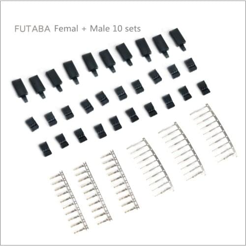 1 Pack DIY 3 Pin Servo Plug Set Female Male Connector Gold Plated For Futaba JR Type RC Airplane Multirotor Quadcopter Plug