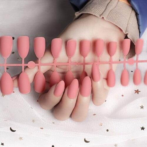 24Pcs/Set Full Cover Matte False Nail Tips Nail Art Manicure Matte Tips For False Fake Nails Extension For False Nails Tips
