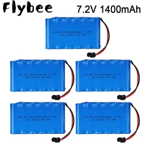 6*AA 7.2v 1400mah NiCD Battery For Rc toys Cars RC Tanks RC Robots RC Boats Guns 7.2v Rechargeable Battery SM Plug 1-10pcs