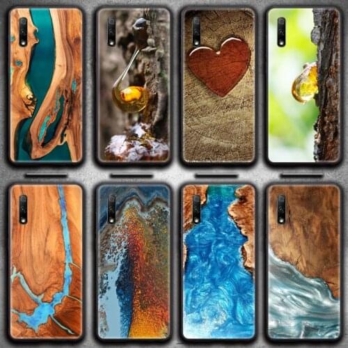 Resin WOOD Marble Colorful Phone Case for Huawei Honor 30 20 10 9 8 8x 8c v30 Lite view 7A pro