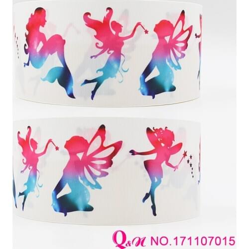 Q&N ribbon 16mm 22mm 25mm 38mm 50mm 75mm dancer girl printed grosgrain ribbon webbing 50yards/roll for hair tie