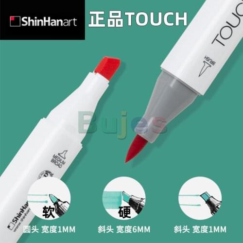 Shinhan Touch Marker, Single Piece, 48 / 60 Color Suit, Double Head Alcohol Soft Head Thread Hook Pen,Smooth Water Flow,Markers