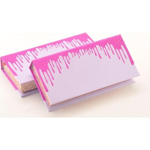 Series1 Wholesale Eyelashes Box Package Lash Boxes Package Custom Rectangle Purple Glitter 25mm Mink Lashes Makeup Case Vendors