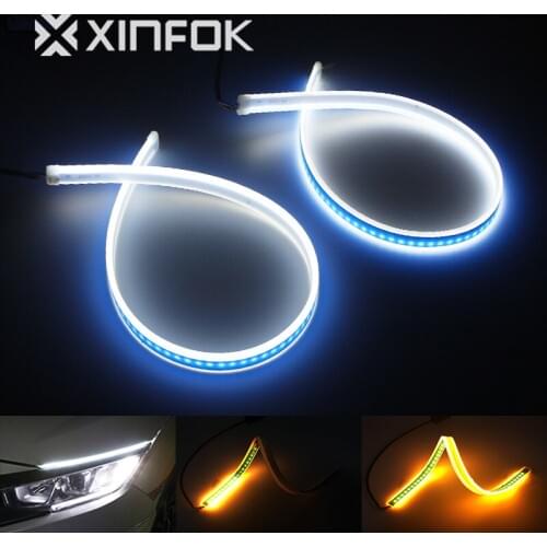 Turn Signal Lamp Waterproof Flexible Brake Lights DC 12V Custom Length Red External 3M-Glue LED DRL Daytime Running Light