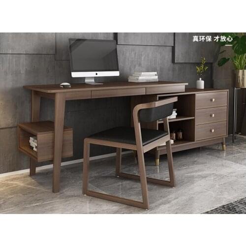 Corner desk bookshelf combination Nordic family simple desktop computer desk bookcase integrated student writing desk