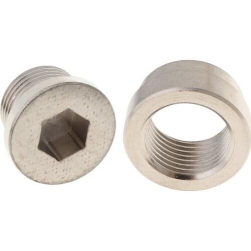 X7AE 2PCS/Set O2 Oxygen Sensor Weld On Bung & Plug Wideband Nut & Cap Kit Stepped Nut Adapter