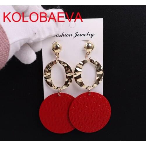 Ladies Jewelry Long Earrings Punk Retro Pendant Gold Earrings Boho Geometric Personalized Korean Earrings Red Yellow Wholesale