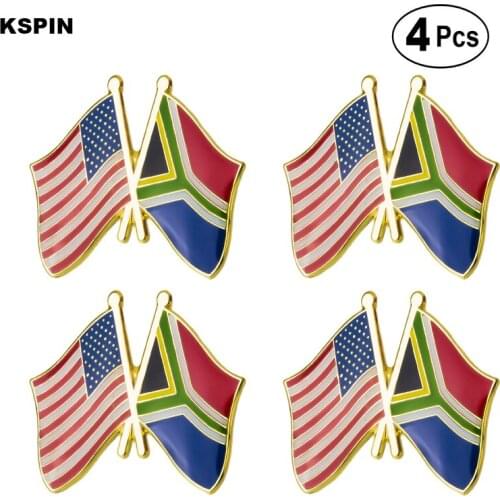 U.S.A South Africa Friendship Flag Pin Lapel Pin Badge Brooch Icons 4pcs