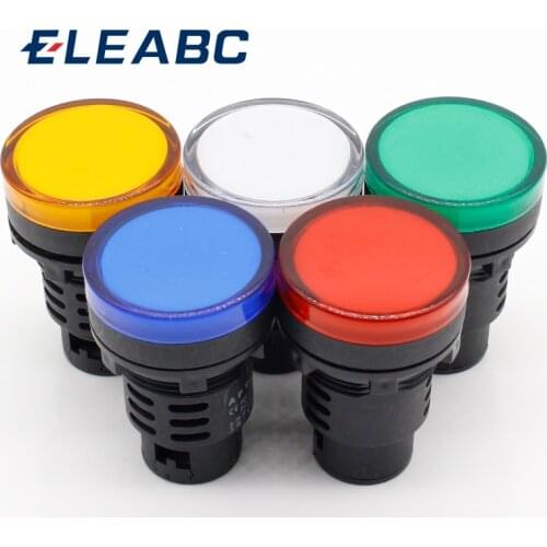 1pcs 12V 24V 110V 220V 380V 30mm Panel Mount LED Power Indicator Pilot Signal Light Lamp