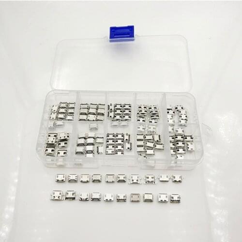 10Models 100pcs/lot Micro USB Socket Commun Use for Phone Digital Porduct USB Power Charging Connector Port