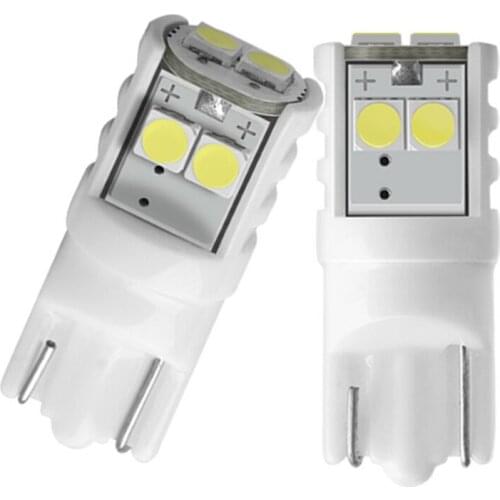 100pcs T10 W5W 194 168 Ceramic Car LED Reading Clearance Light Bulb License Plate Lamp 3030 6SMD White Red Yellow Blue DC12V