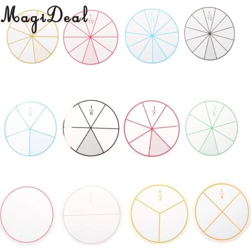 12Pcs Educational Math Numbered Fraction Circles Toy for Kids Children Mathematics Learning Teaching Aids School Supplies