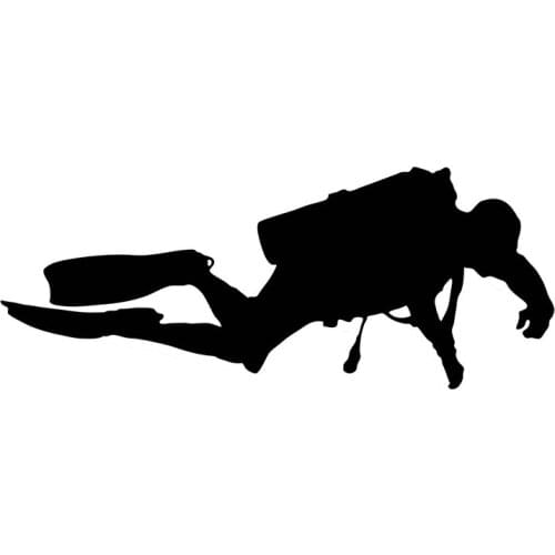 16.6*6.7CM Interesting Divers Underwater Hovering Car Sticker Personality Customization Cartoon Decals C7-0053