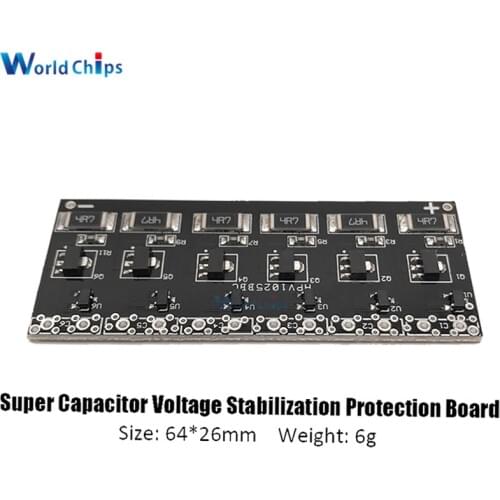 2.5V -2.7V 1F -10F Capacitor Protection Board 6PCS Single Row Super Farad Capacitor Balancing Protection Board Module