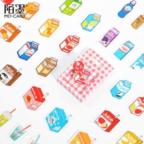 45 pcs /Box Candy Fruit Juice Milks Decorative Paper Stickers Decoration Hand Account Decor