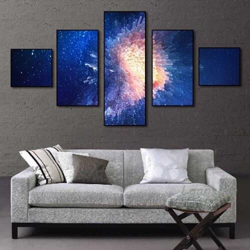 5 Pieces 4 Pieces Nordic Simple Wind Space Gorgeous Scene Art Painting Living Room Wall Decoration Hanging Picture Frameless