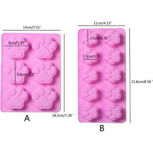A0NF Cat Paw Print Shape Silicone Mold Wax Melt Mould Sugar Craft Decoration Suitable for Microwave Oven Refrigerator