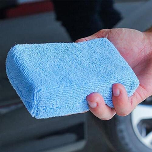 Car Waxing Polish Microfiber Foam Block Soft Sponge Applicator Detailing Pads Wash Clean Remover Buff Pads Blue for Beautify Car